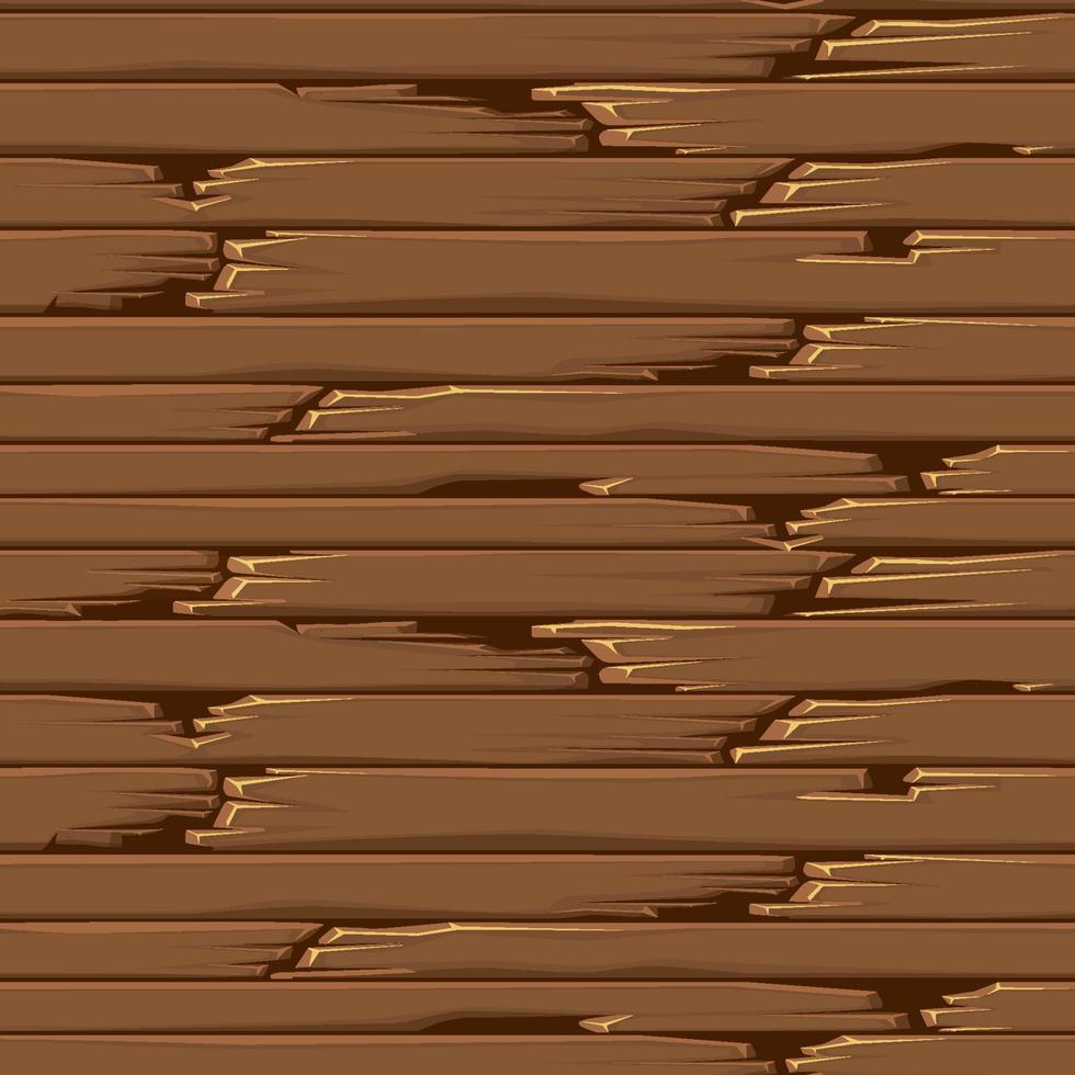 pavimento in legno vecchio strutturato senza cuciture, pannelli di carta da parati marrone. illustrazione vettoriale di sfondo modello vintage plancia.