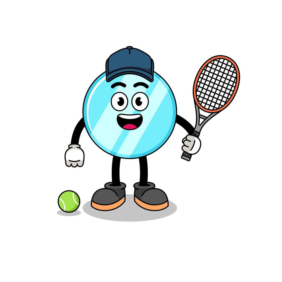 illustrazione speculare come un giocatore di tennis vettore