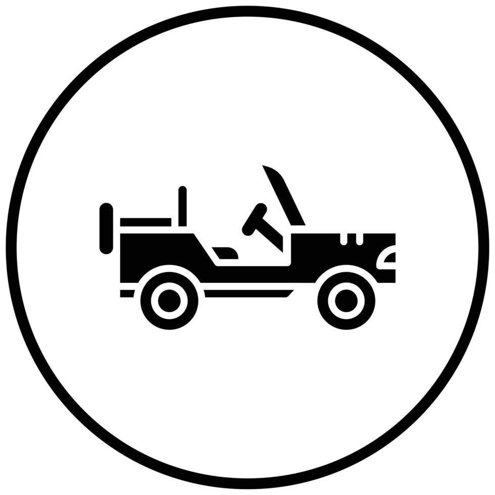 stile dell'icona dell'auto dell'esercito vettore