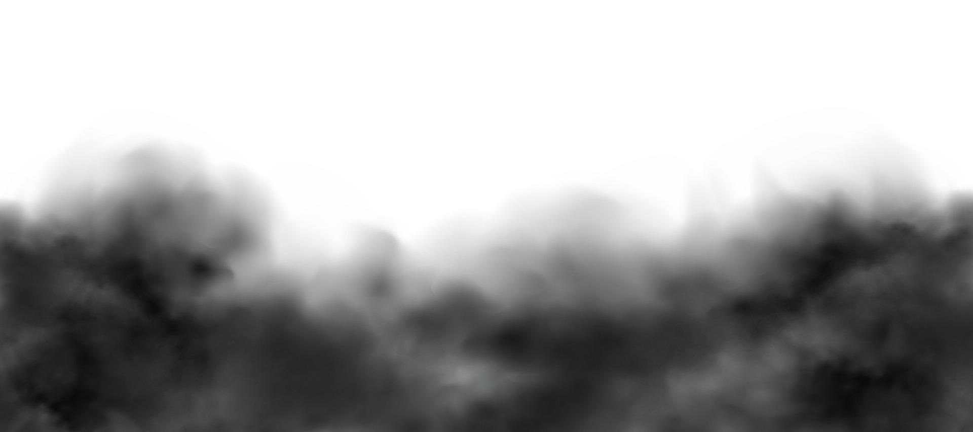 nuvola di polvere con sporco, fumo di sigaretta, smog, terra e particelle di sabbia. vettore realistico isolato su sfondo trasparente.