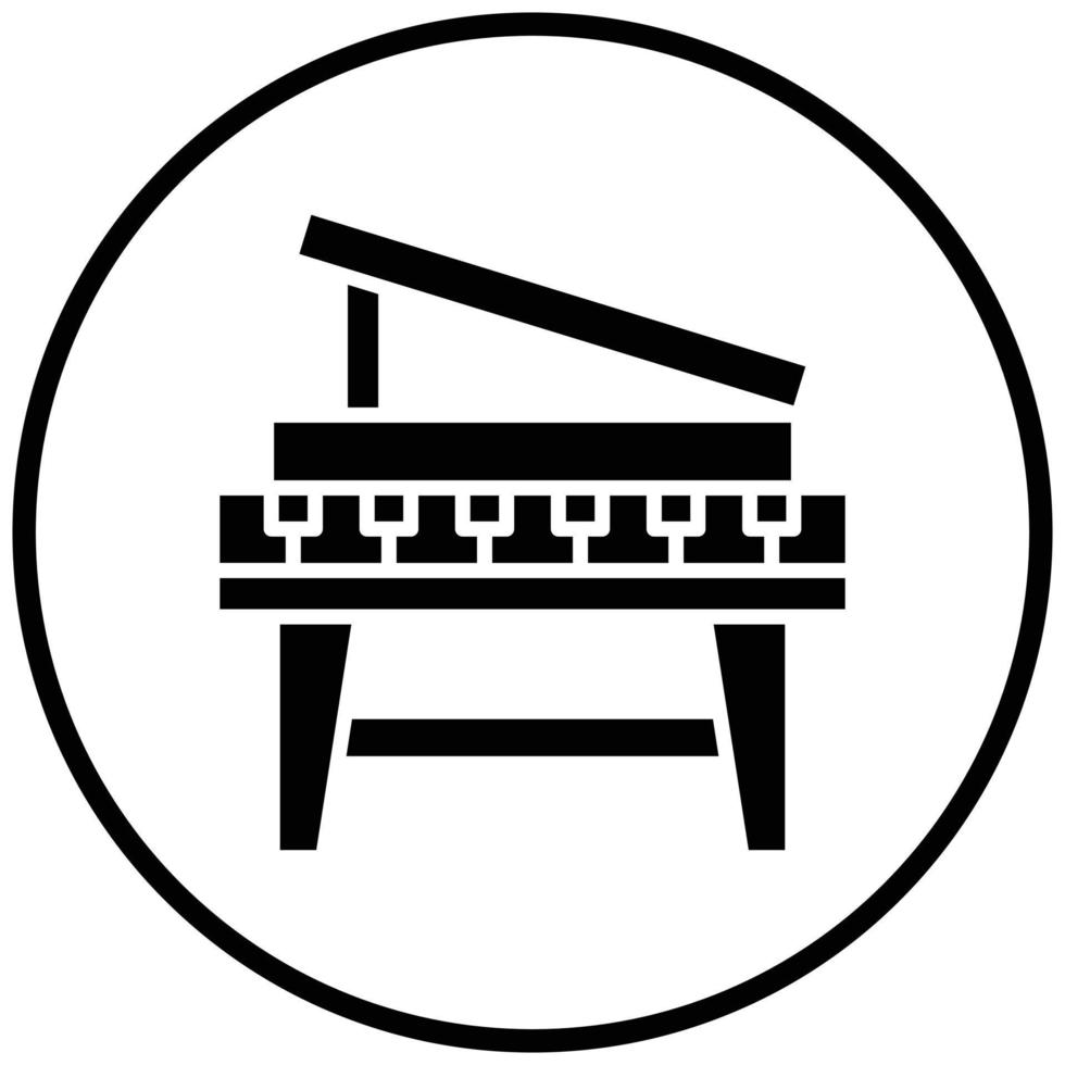 stile icona pianoforte in legno vettore