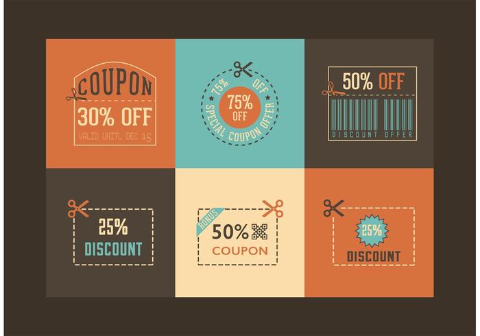 Vettore gratuito di retro coupon disegni