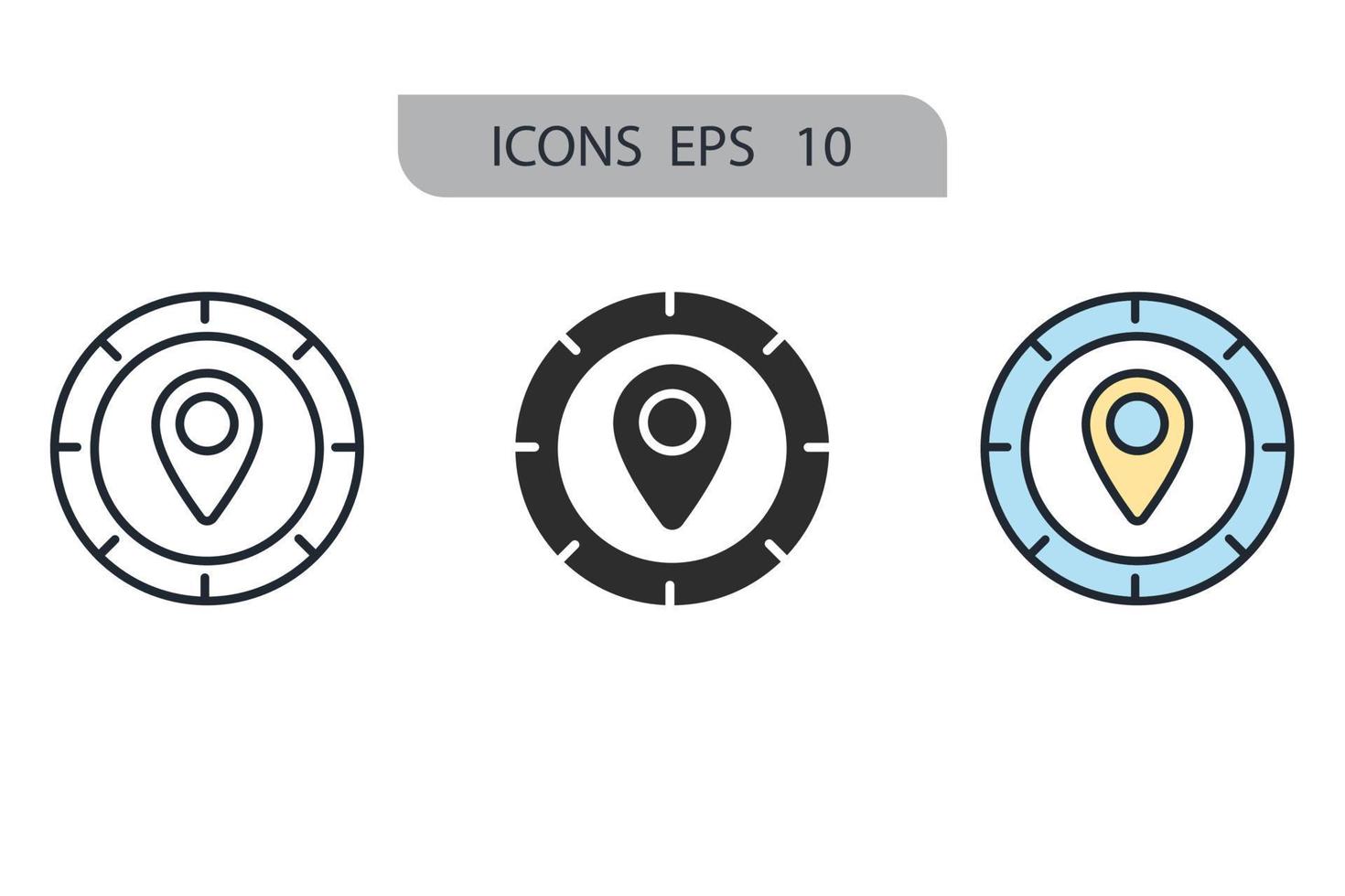 icone segnaposto simbolo elementi vettoriali per il web infografica