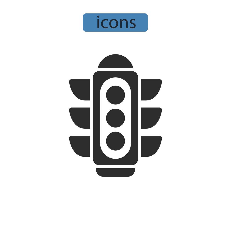 icone del semaforo simbolo elementi vettoriali per il web infografica