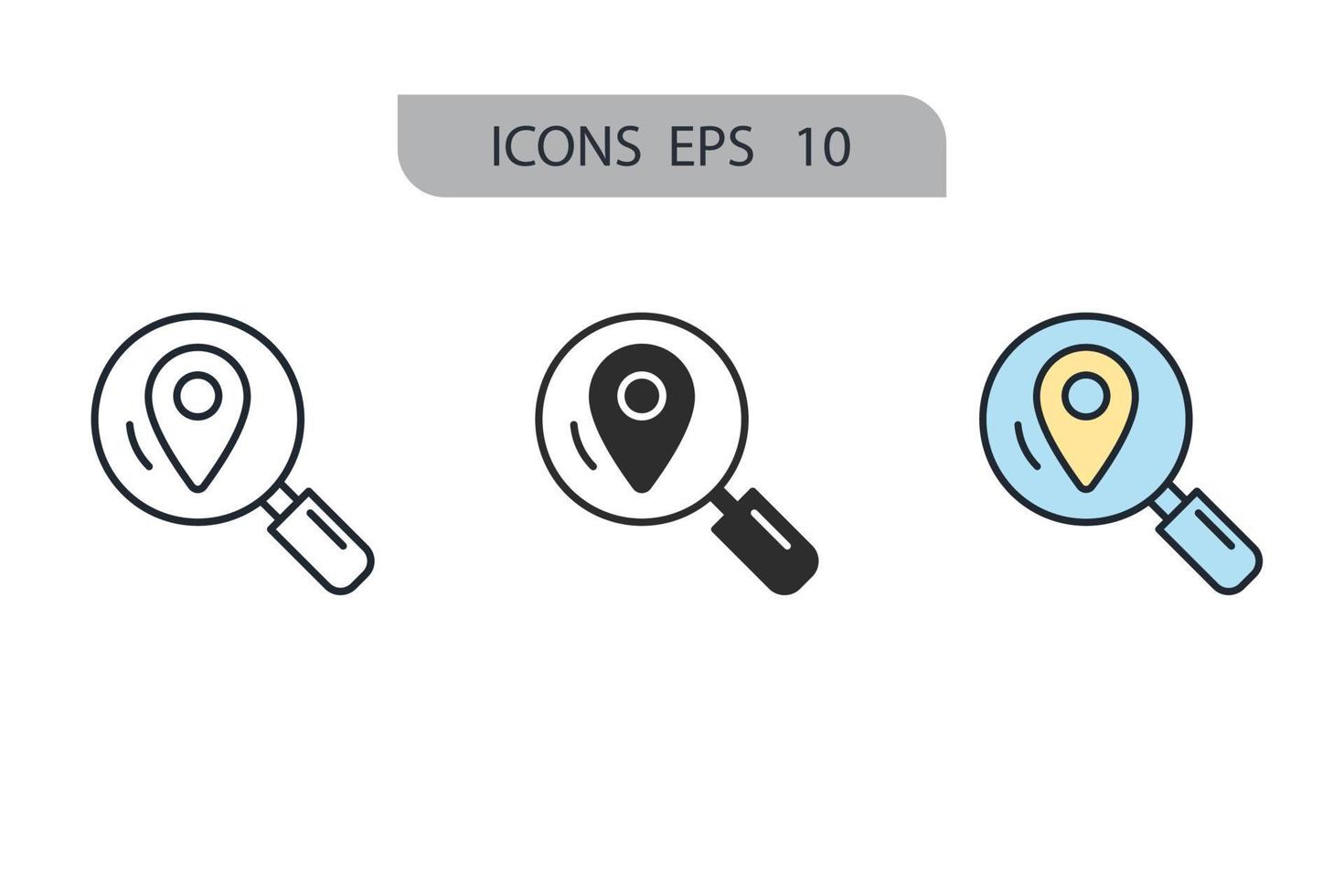 ricerca mappa icone simbolo elementi vettoriali per infografica web