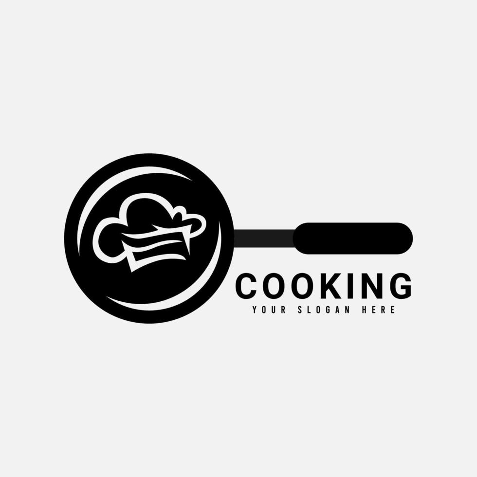 modello di logo di cucina nero semplice e pulito vettore
