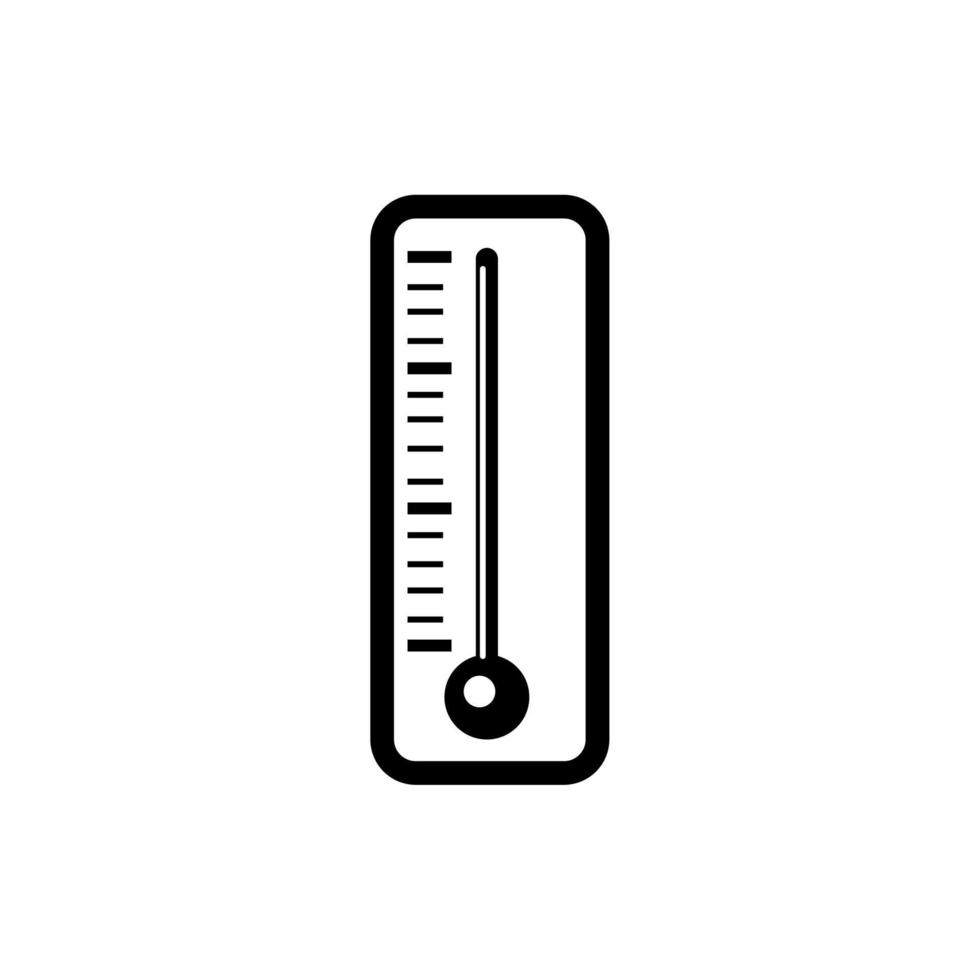 icona del termometro in design piatto alla moda vettore