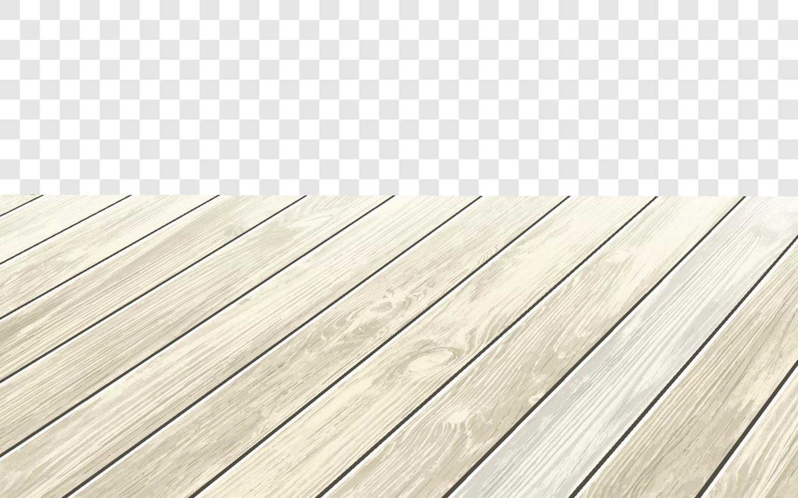piano del tavolo in legno con superficie invecchiata, illustrazione vettoriale realistica. tavolo da pranzo vintage in legno oscurato, struttura realistica della plancia. scrivania vuota isolata sul muro bianco.