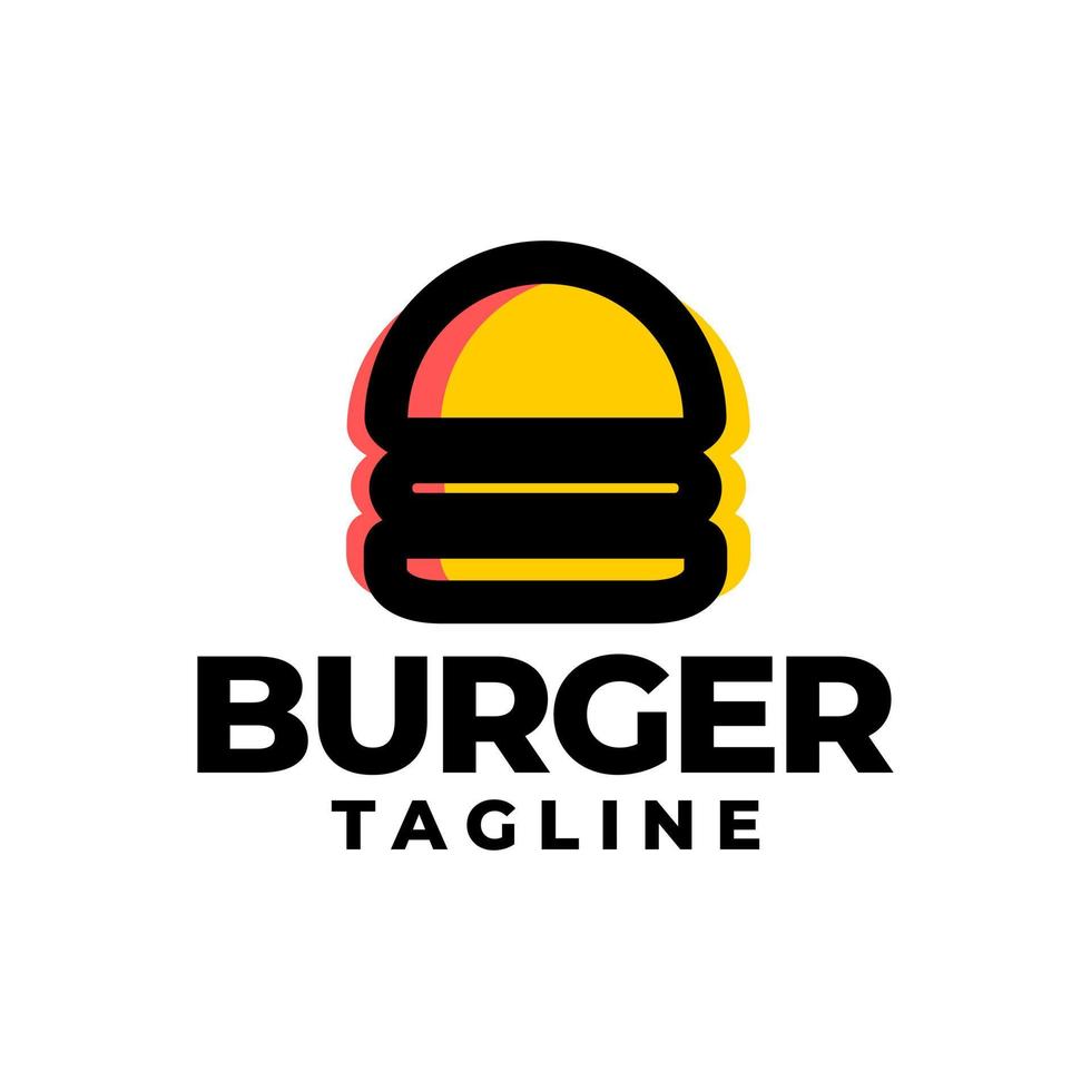 illustrazione di un hamburger. buono per il ristorante di hamburger o qualsiasi attività commerciale correlata all'hamburger. vettore