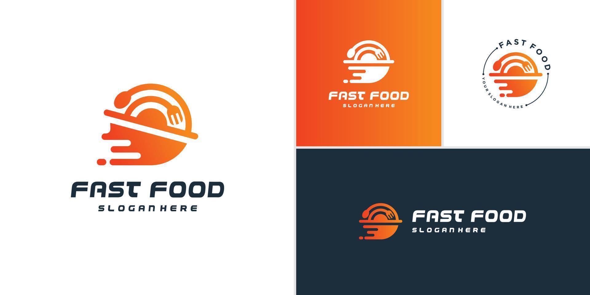 logo fast food con vettore premium in stile elemento creativo