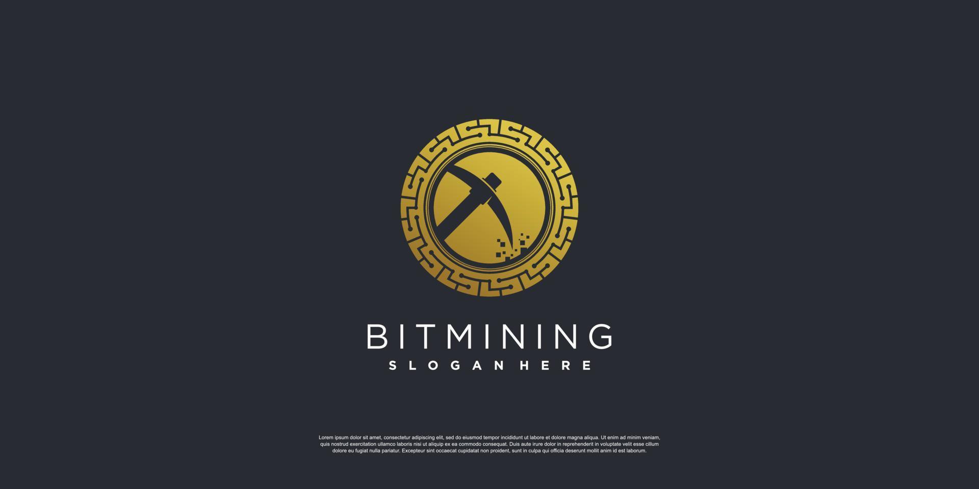 logo di mining di criptovalute con elemento creativo moderno premium vector parte 2