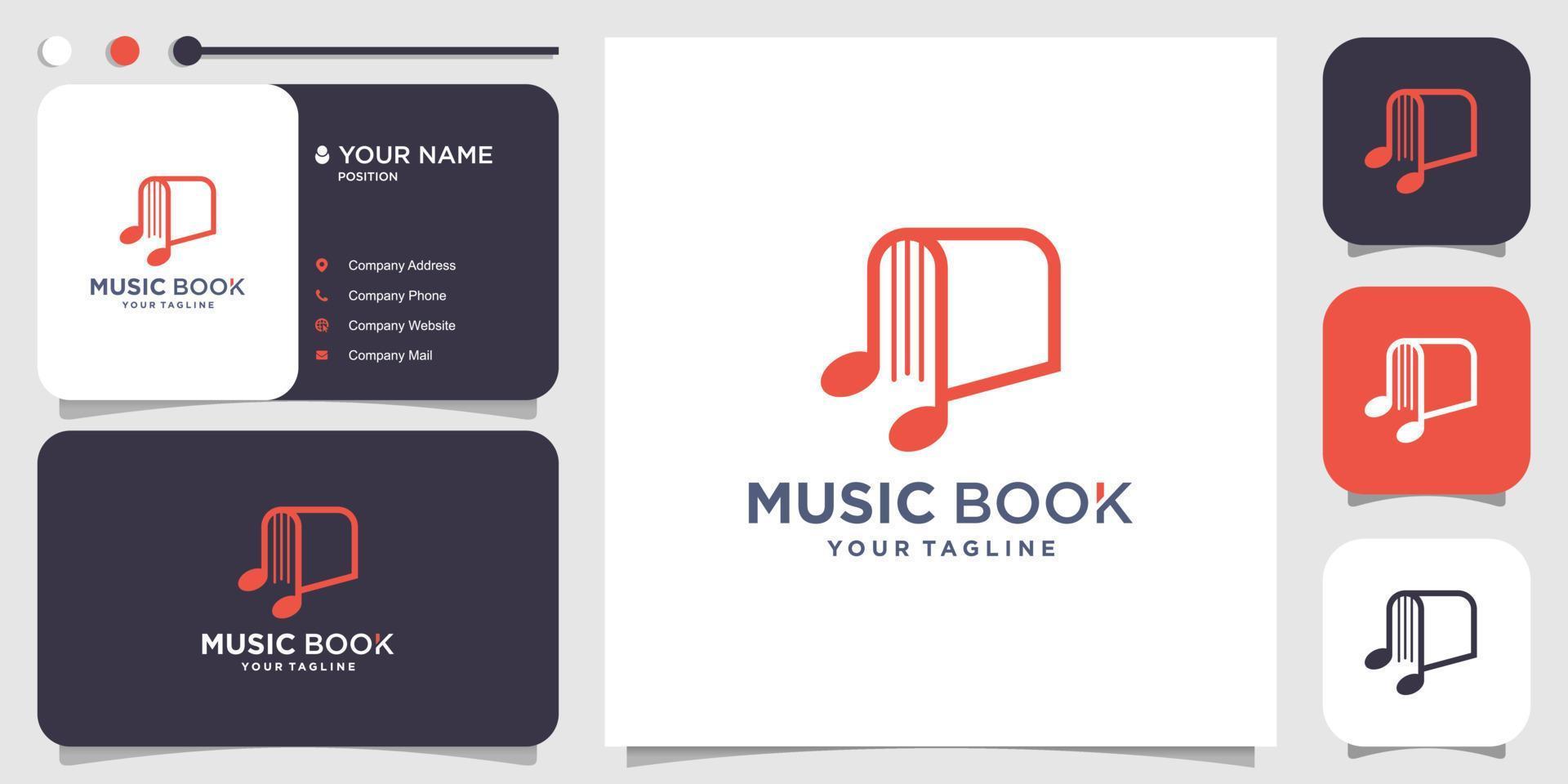 libro di musica logo idea concetto astratto creativo vettore premium