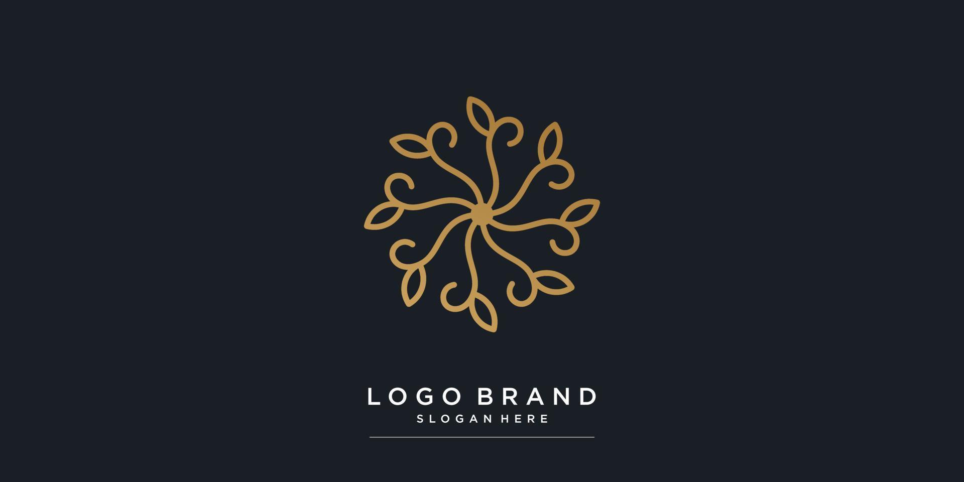 logo creativo del fiore con il vettore premium di concetto moderno parte 1