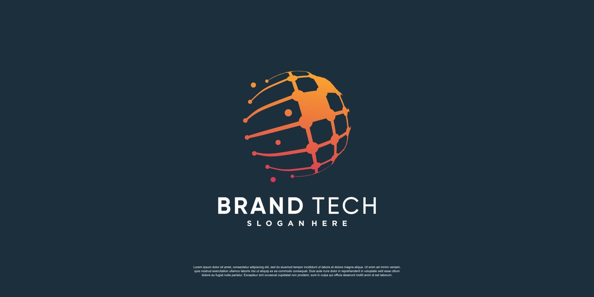 logo del globo con il concetto di tecnologia moderna premium vector parte 11