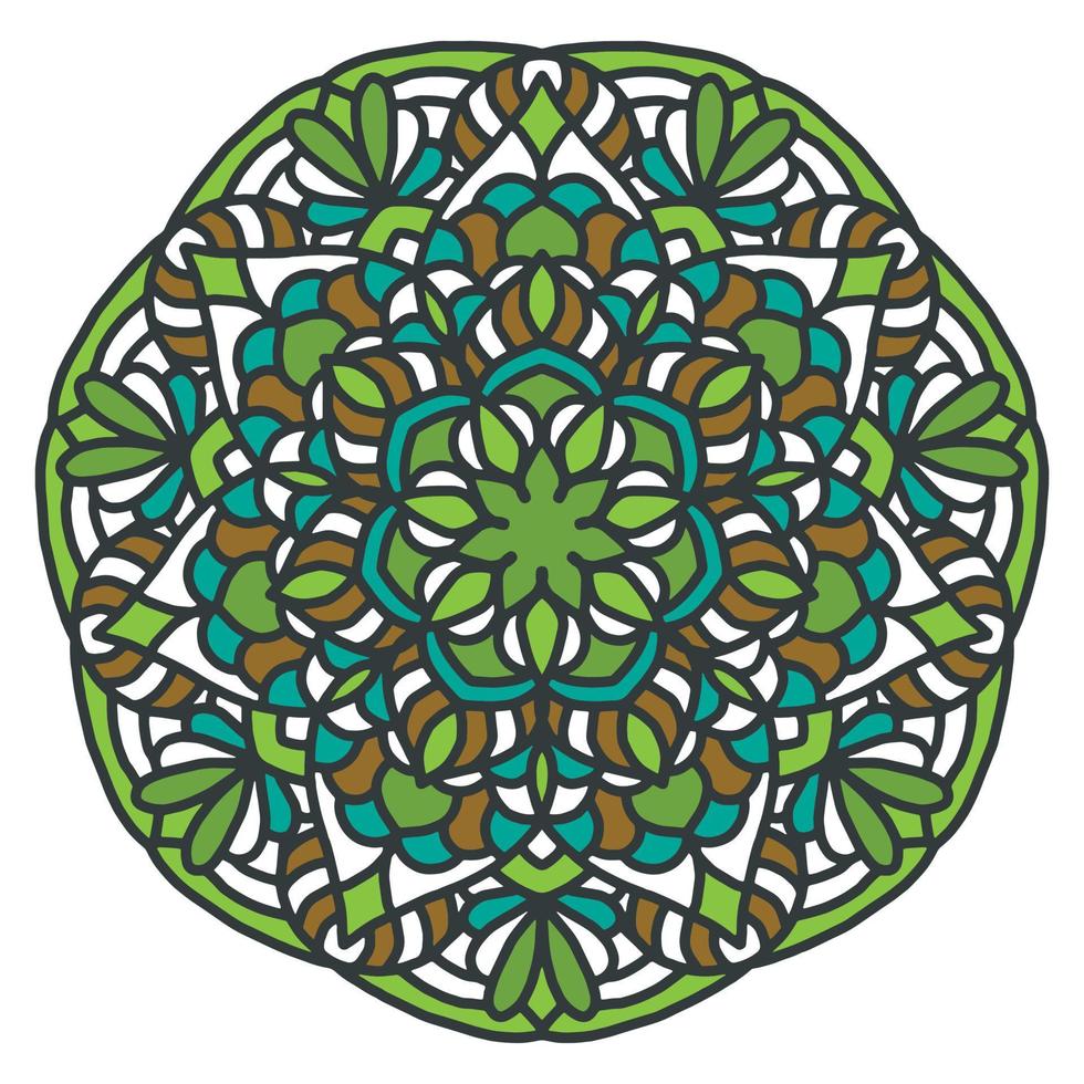 sfondo colorato mandala, ornamenti rotondi decorativi. forma insolita del fiore. vettore orientale, modelli di terapia antistress. tessere elementi di design,