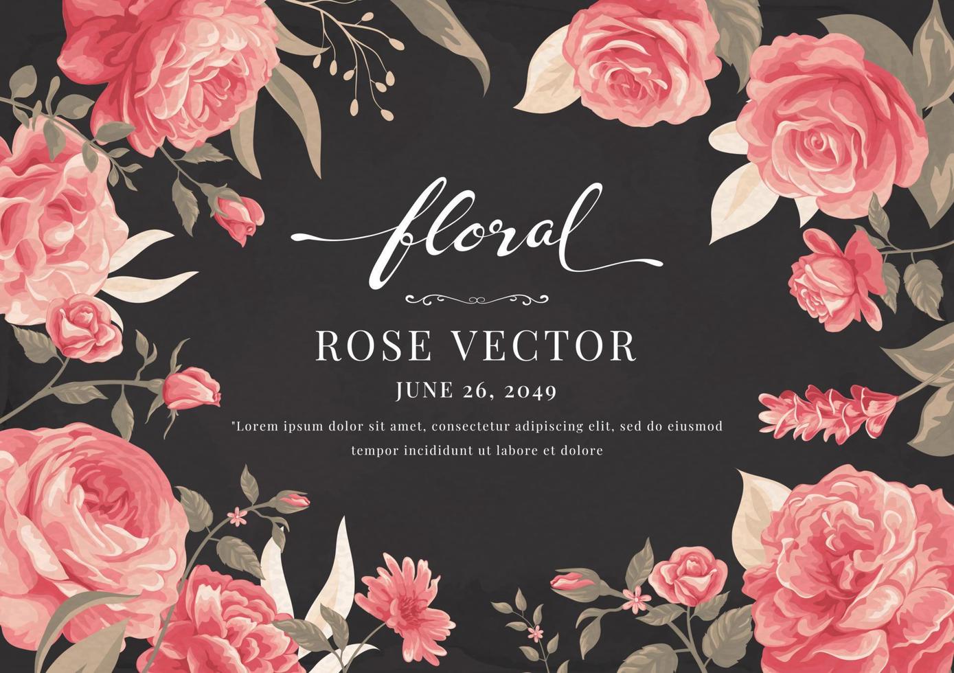 bella rosa fiore e foglia botanica illustrazione dipinta digitale per amore matrimonio san valentino o arrangiamento invito design biglietto di auguri vettore