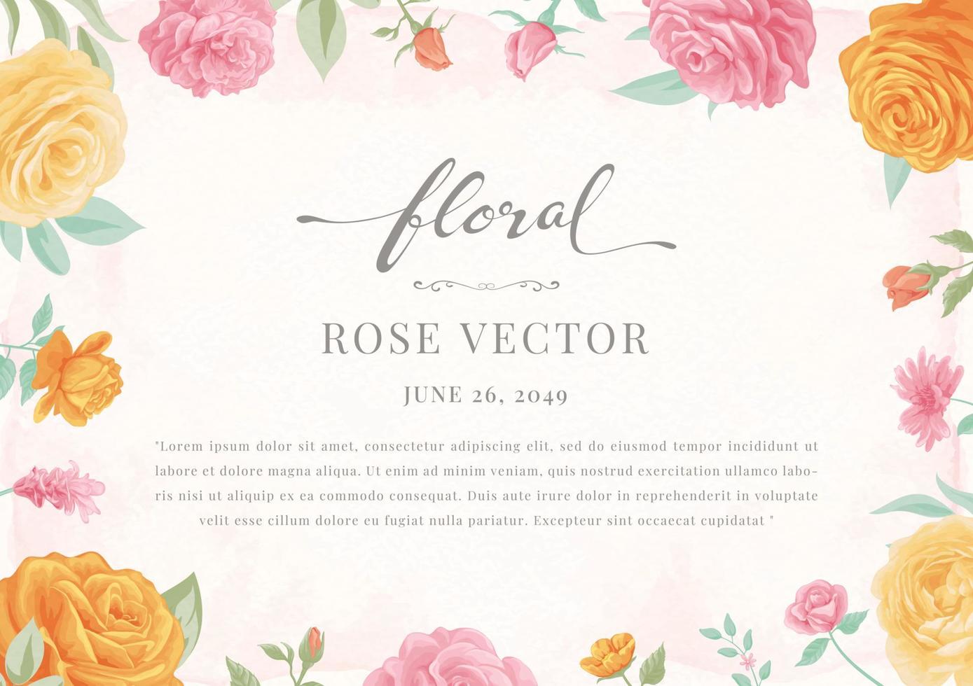 bella rosa fiore e foglia botanica illustrazione dipinta digitale per amore matrimonio san valentino o arrangiamento invito design biglietto di auguri vettore