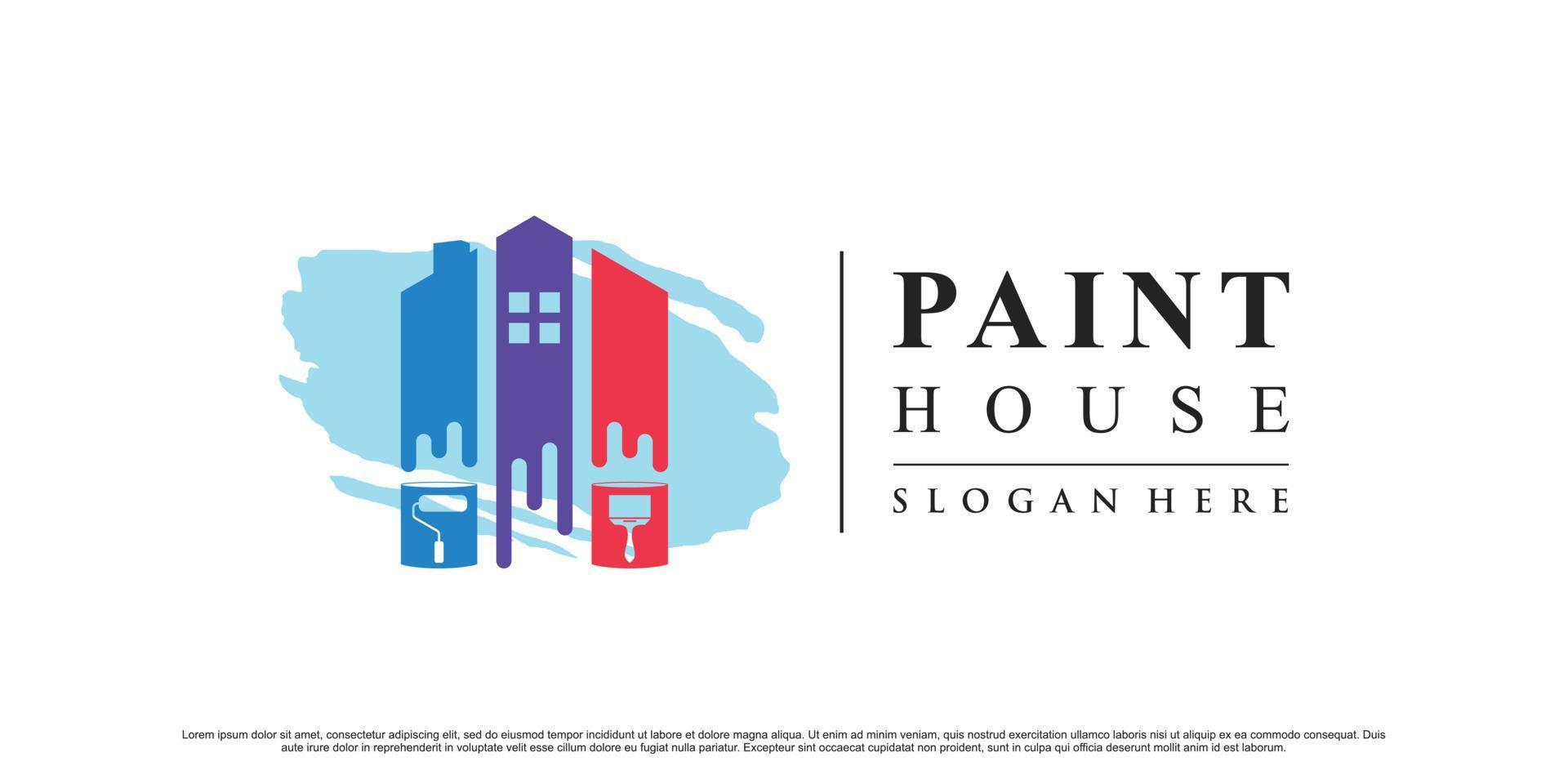 ispirazione per il design del logo della casa di vernice con vettore premium elemento creativo