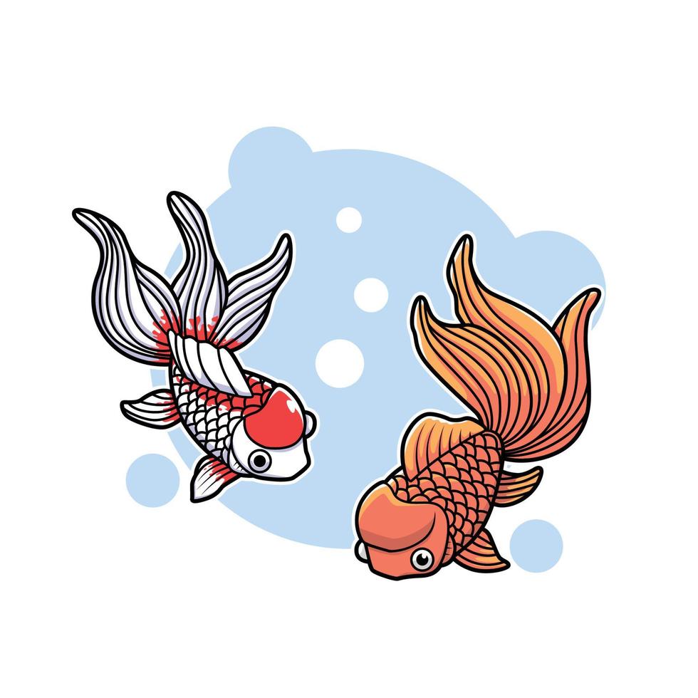 pesce d'oro carino illustrazione disegno vettoriale