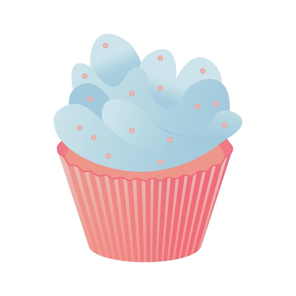 illustrazione vettoriale cupcake isolato su sfondo bianco, clip art cupcake