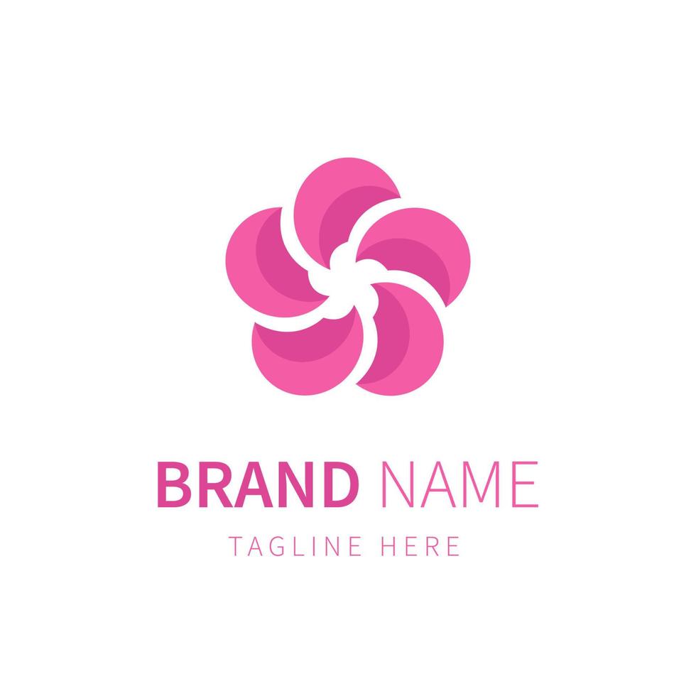 logo floreale con vettore di colore rosa