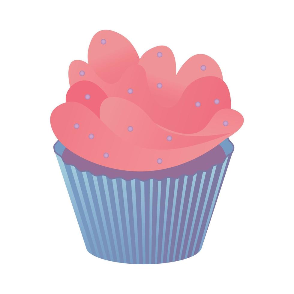 illustrazione vettoriale cupcake isolato su sfondo bianco, clip art cupcake