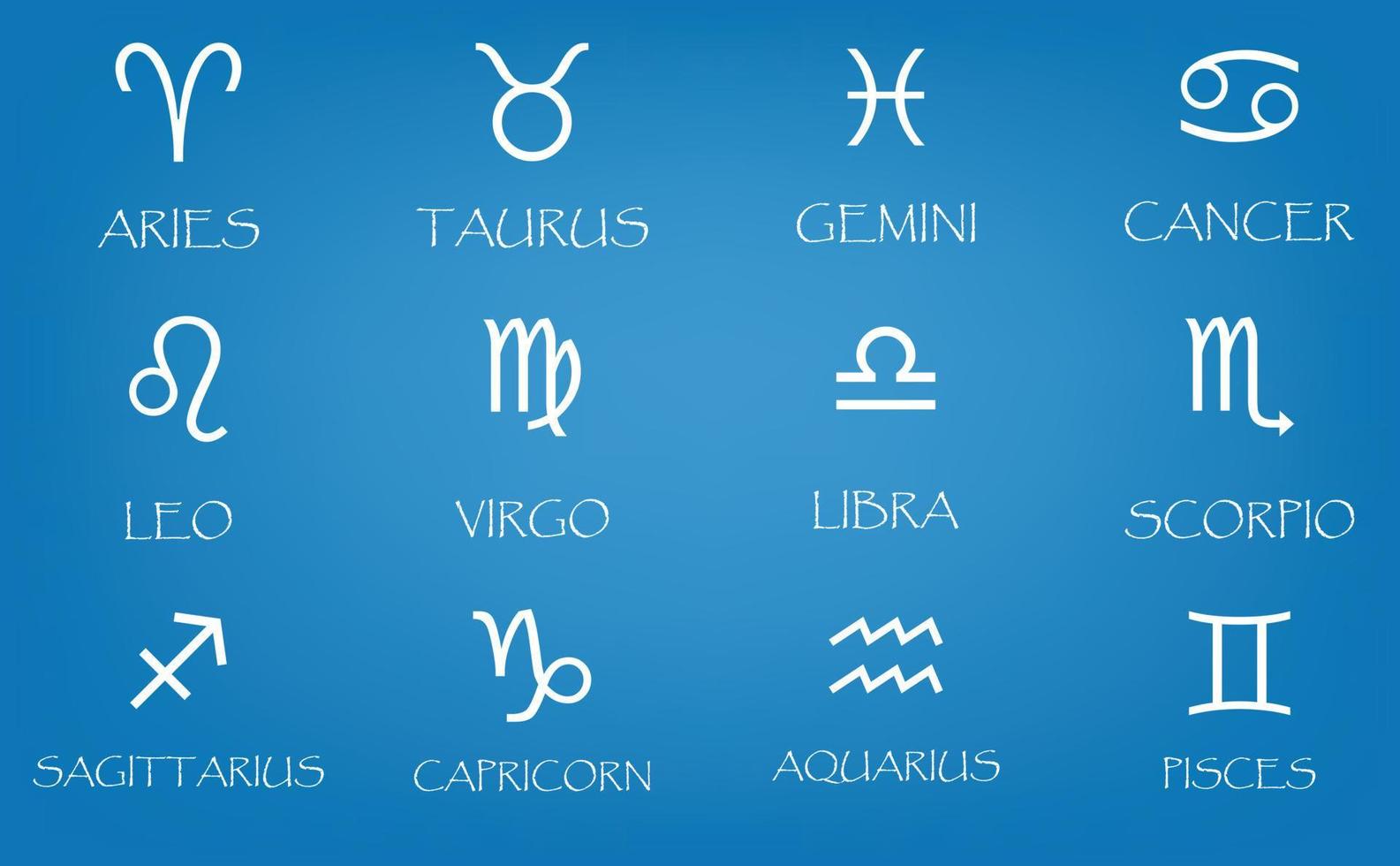 le nuove icone dei segni zodiacali impostano il vettore semplice