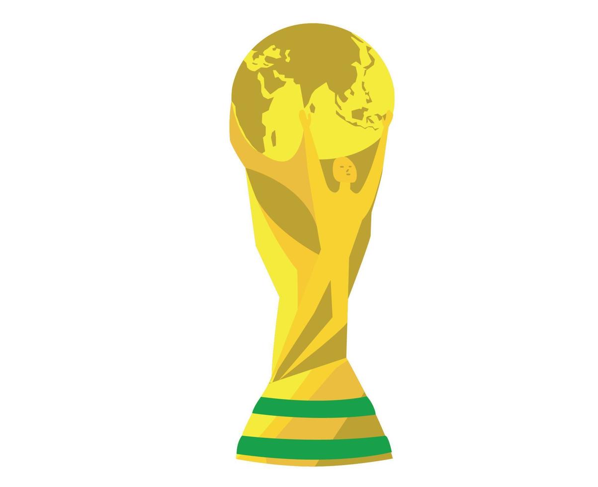Coppa del mondo fifa simbolo di calcio trofeo d'oro campione mondiale illustrazione disegno astratto vettoriale