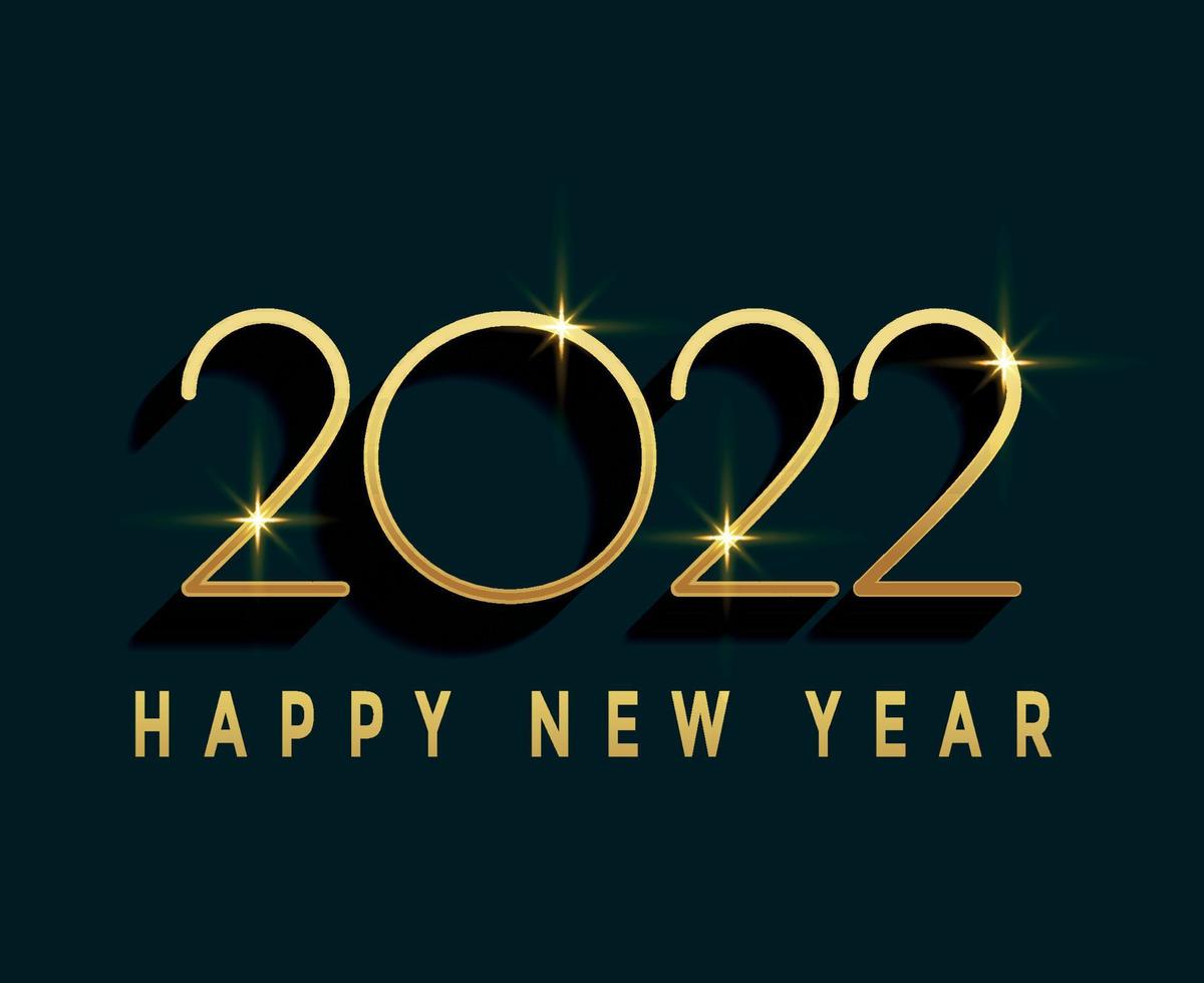 disegno vettoriale astratto felice anno nuovo 2022 oro illustrazione