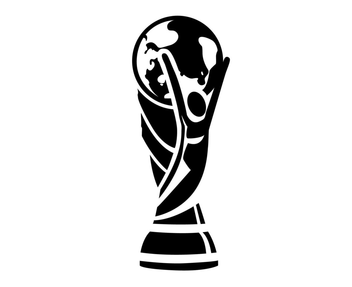 logo trofeo mondial simbolo FIFA World Cup Champion design in bianco e nero illustrazione astratta vettoriale