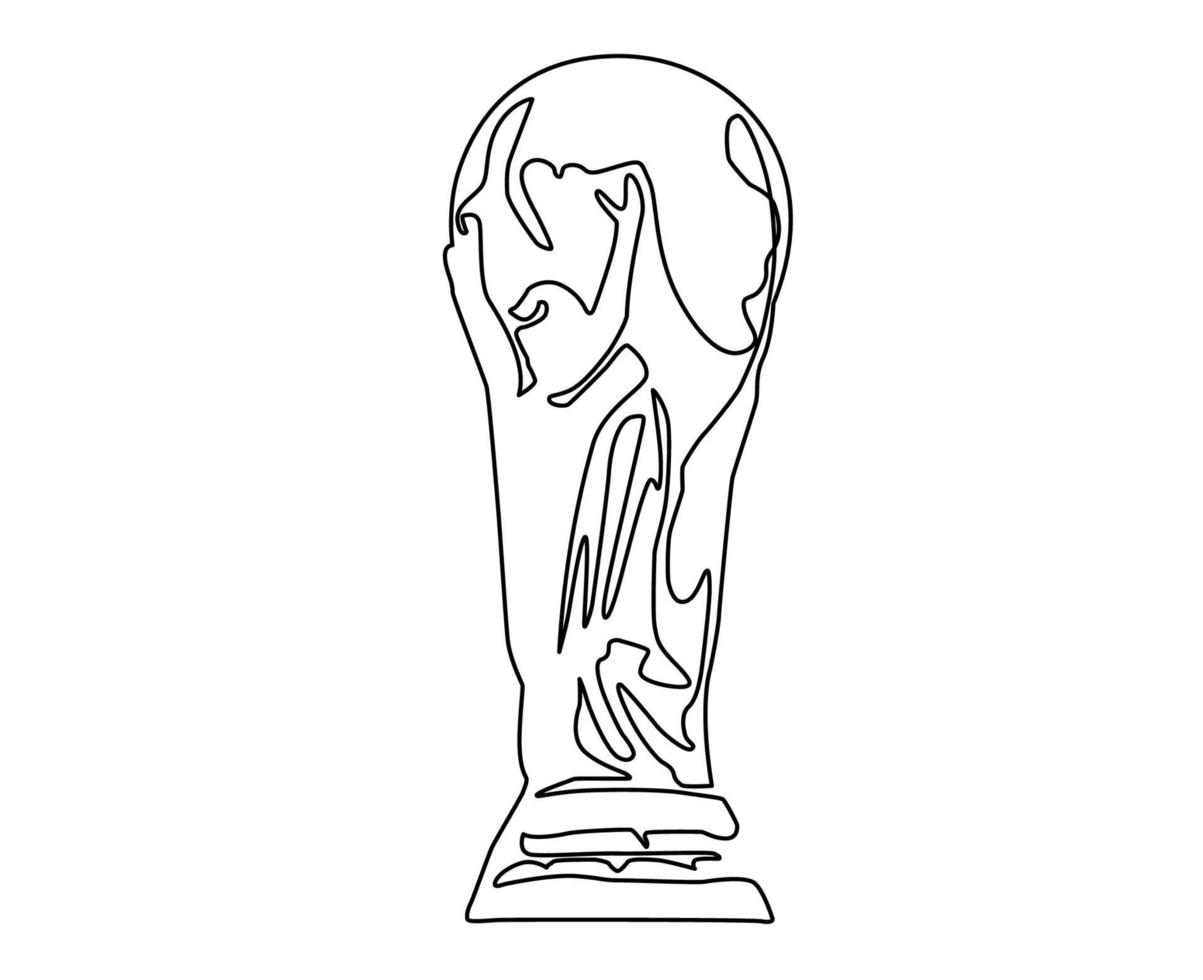 trofeo coppa del mondo fifa campione mondiale simbolo disegno vettoriale illustrazione astratta in bianco e nero