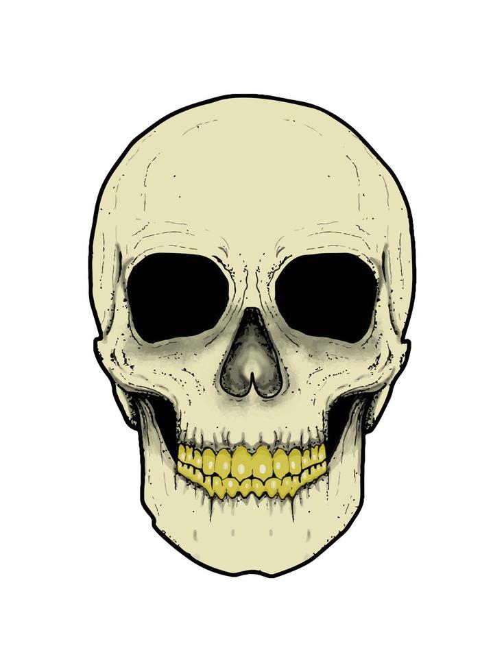 illustrazione del cranio ad alto dettaglio, file eps. vestito per abbigliamento e poster vettore