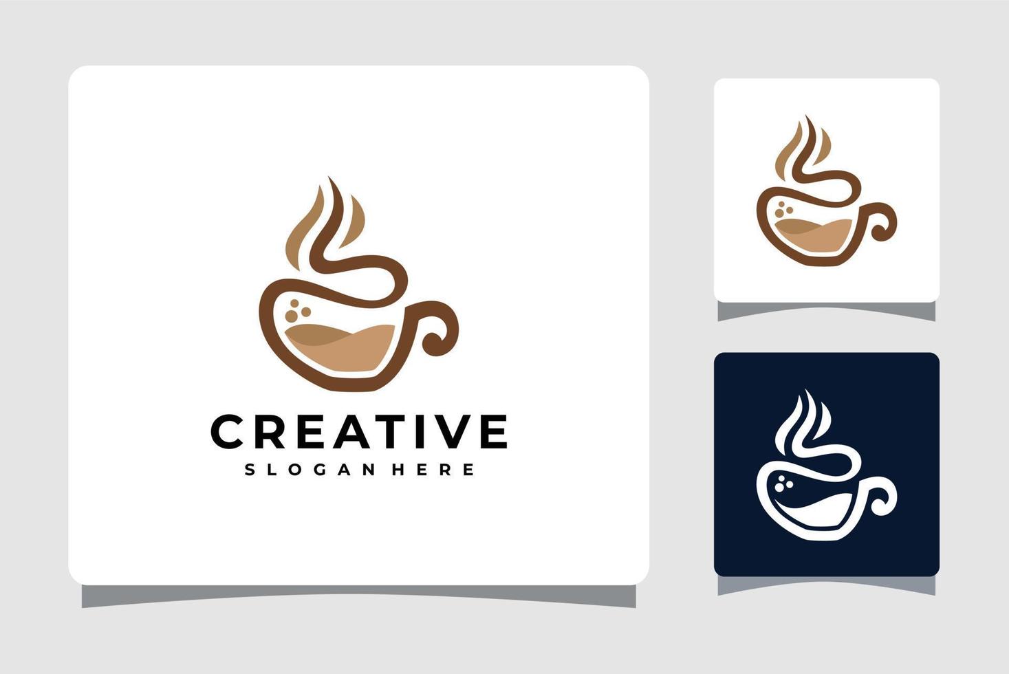 ispirazione per il design del modello di logo del cucciolo di caffè vettore