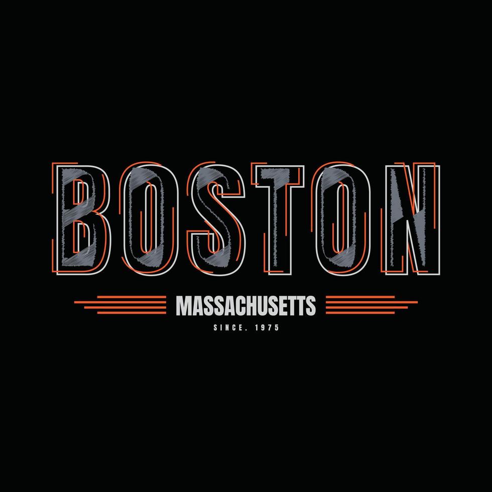 Boston t-shirt e design di abbigliamento vettore