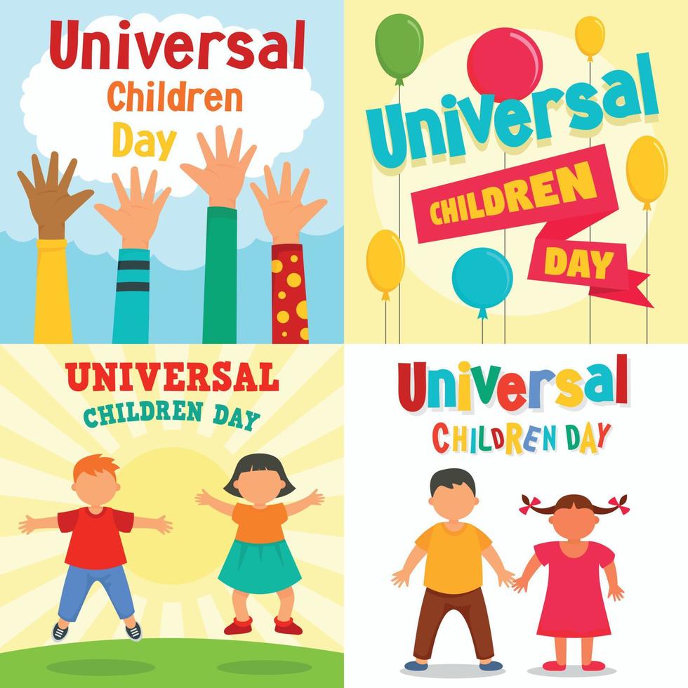 set di banner per bambini universali, stile piatto vettore