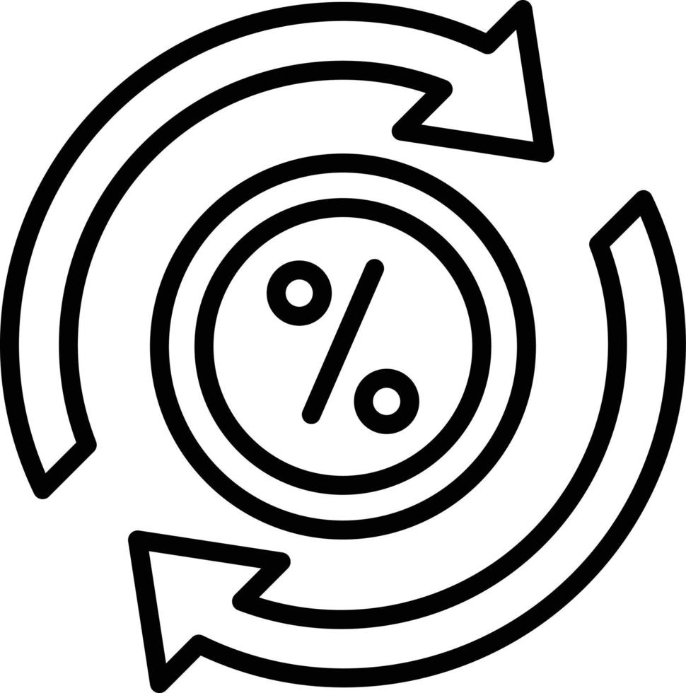 icona della linea del vettore del tasso di cambio