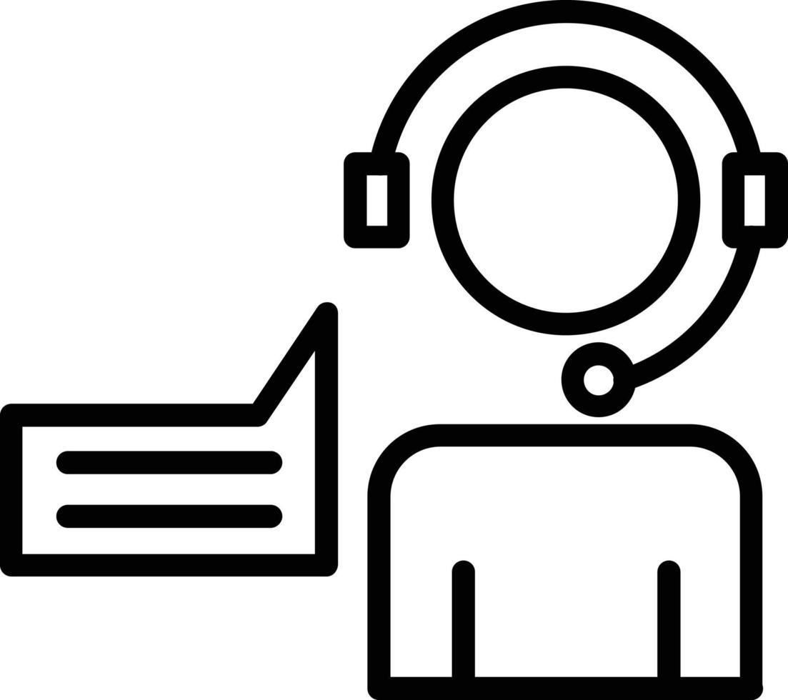 disegno dell'icona della linea di servizio clienti vettore