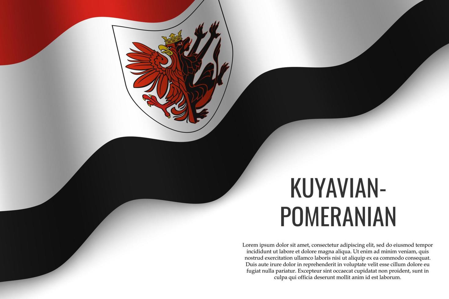 sventolando la bandiera della regione della polonia vettore