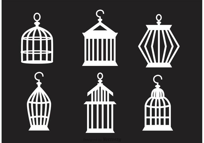 Set di Vintage Bird Cage Vector