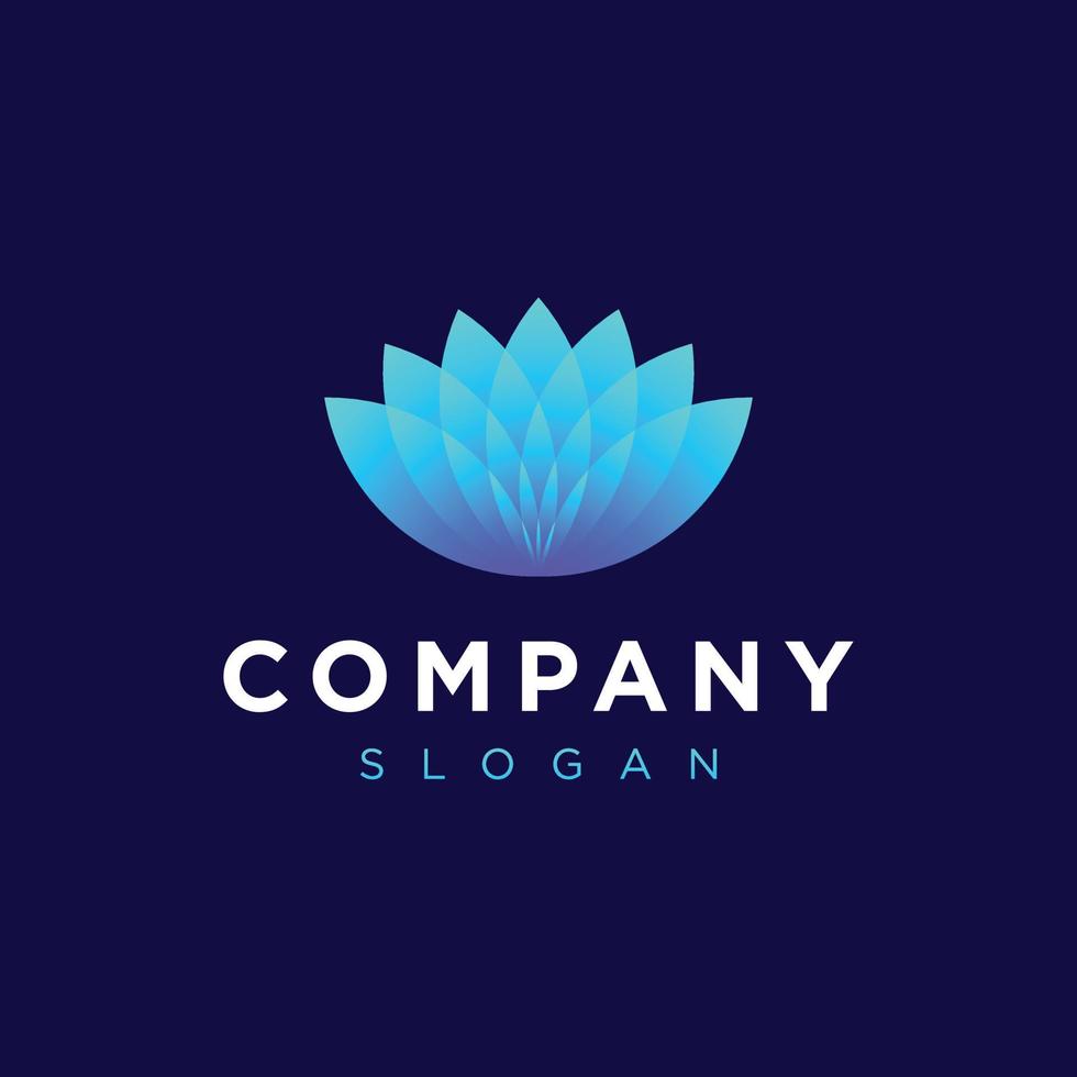 marchio del logo del fiore di loto con colore blu vettore