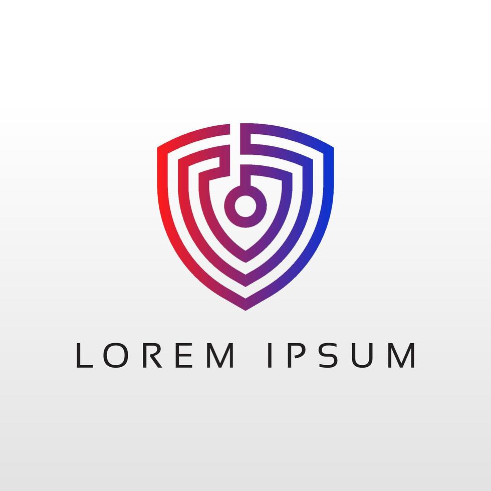 logo di sicurezza informatica design moderno e semplice dell'icona. progettazione vettoriale di protezione delle informazioni e della rete. logotipo di sicurezza Internet