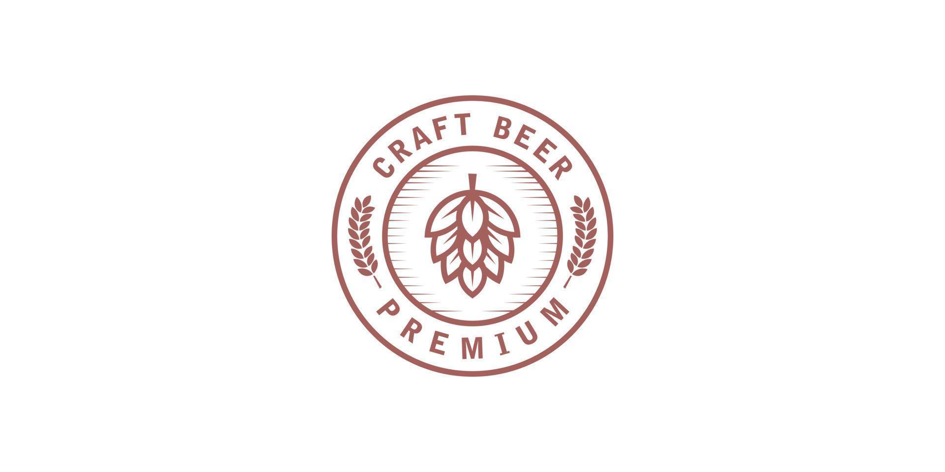 vettore premium del logo dell'emblema della birra