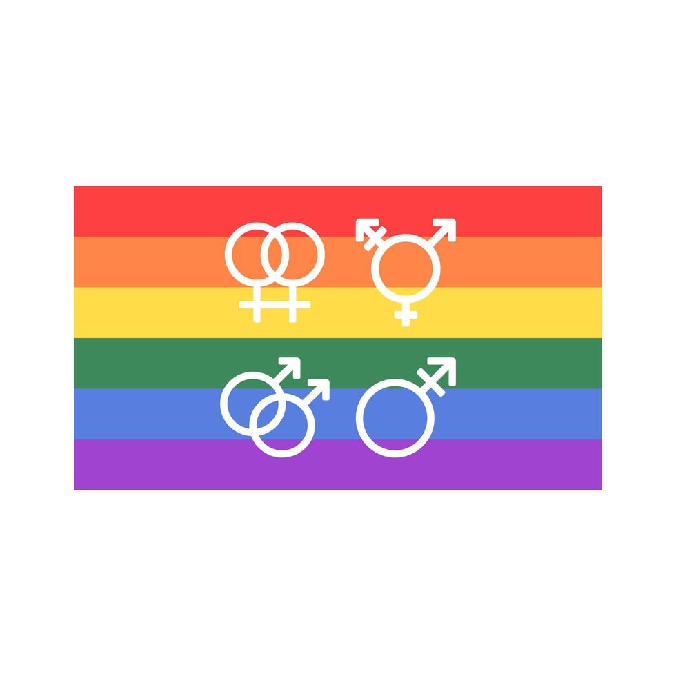 illustrazione isolata del vettore del concetto di orgoglio arcobaleno della diversità lgbtq