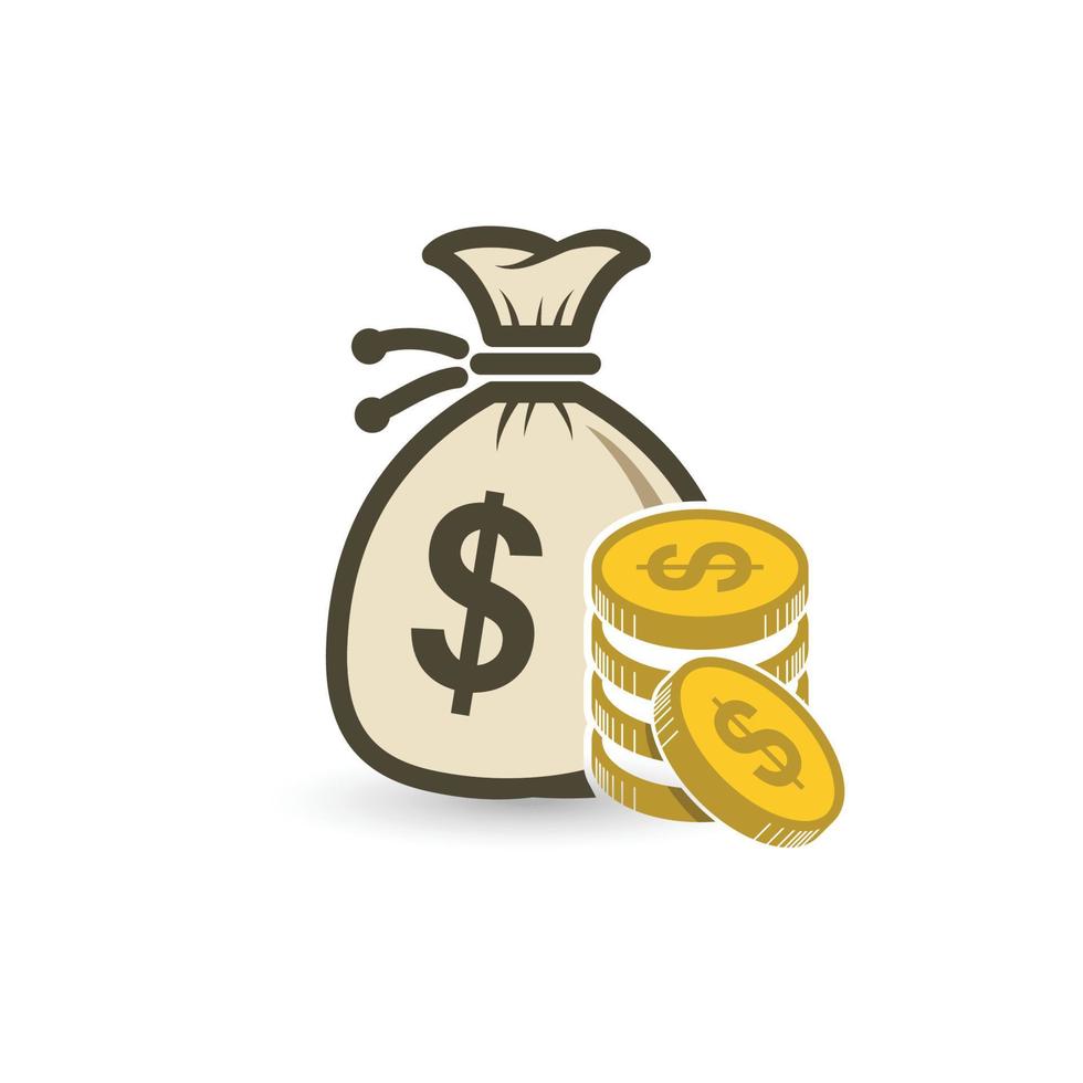 icona della borsa dei soldi. illustrazione del disegno vettoriale dell'icona dei soldi. collezione di icone di borsa dei soldi. segno semplice dell'icona della borsa dei soldi.