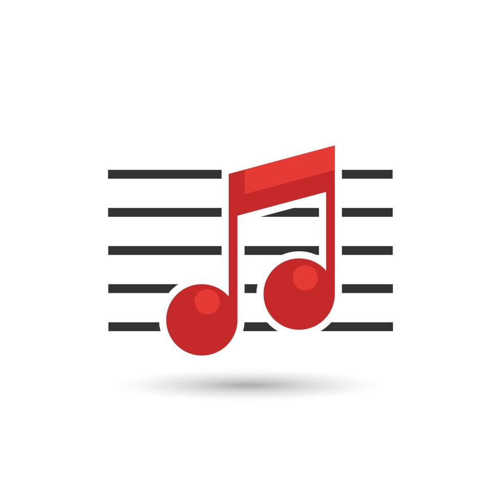 icona della nota musicale. illustrazione del disegno vettoriale del logo della nota musicale. collezione di icone musicali. note musicali segno semplice.