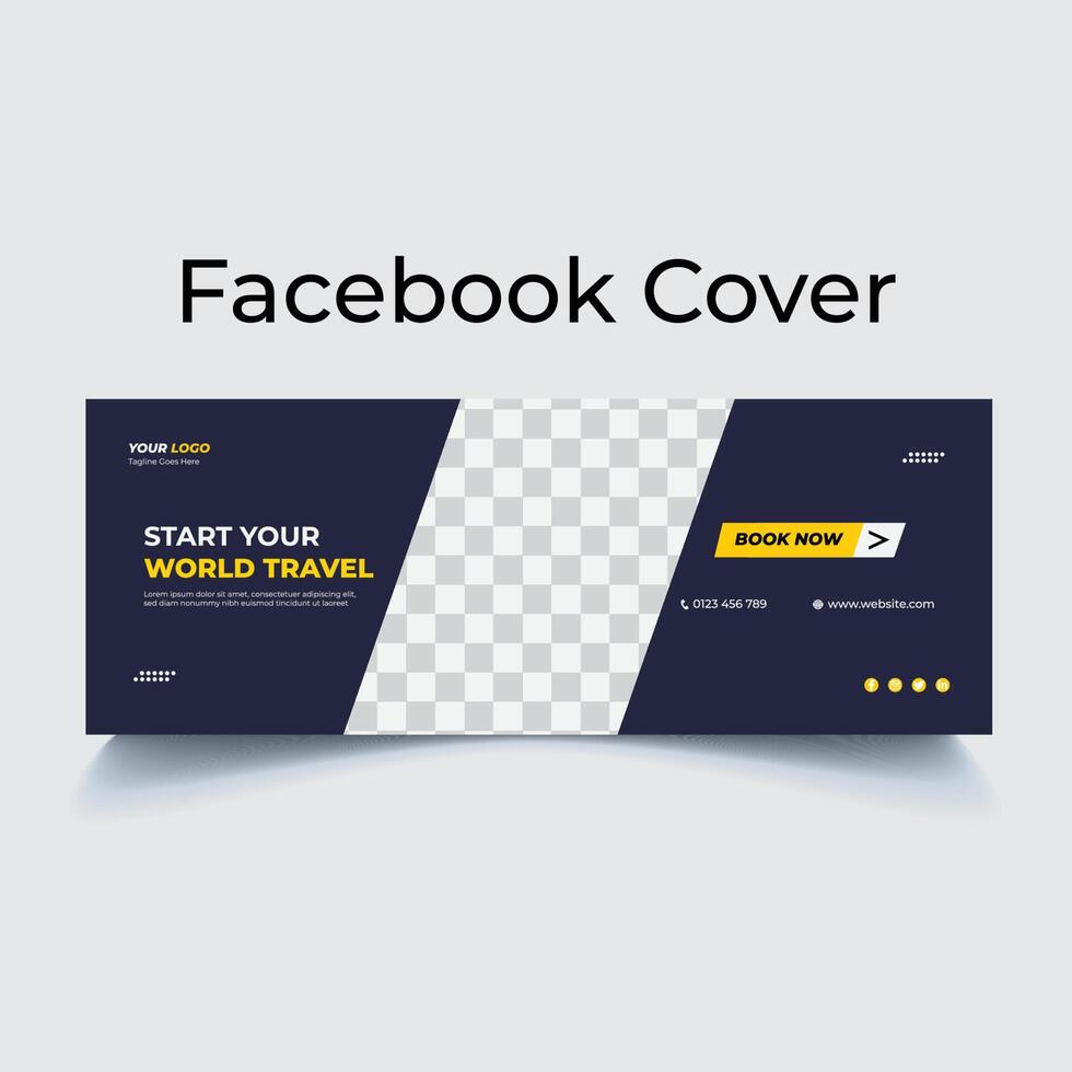 design della copertina di facebook di viaggio vettore