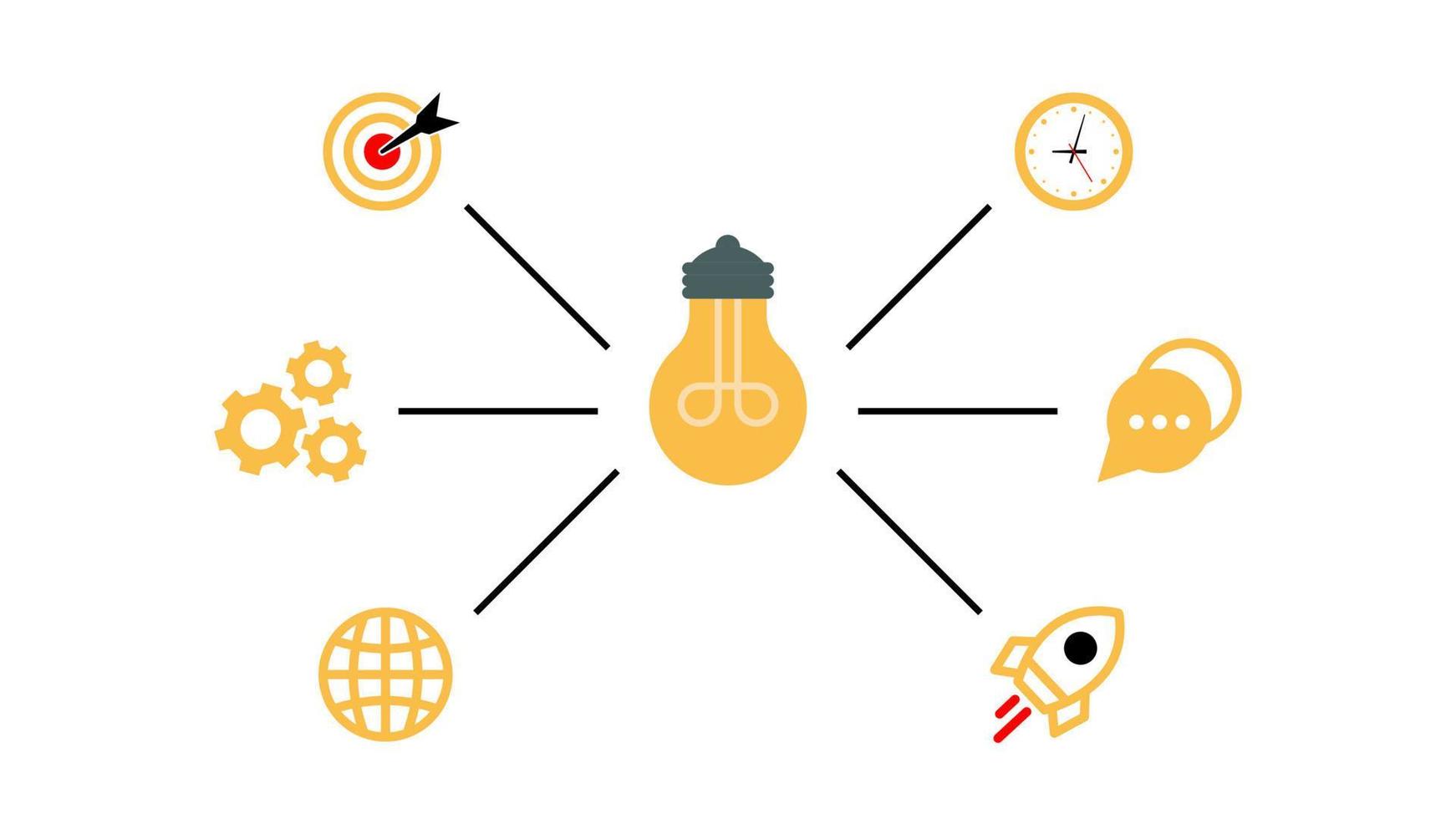 concetto di idea creativa per la gestione aziendale strategica per un buon successo. illustrazione vettoriale