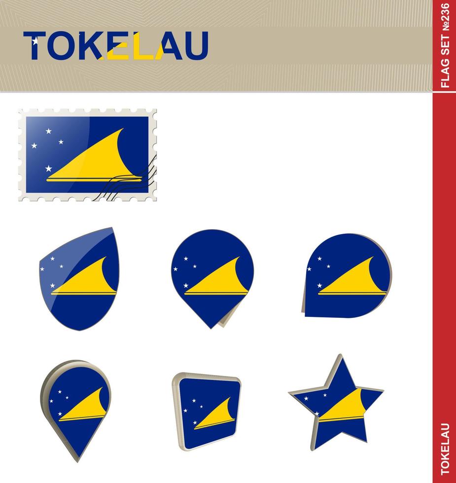 set di bandiere tokelau, set di bandiere vettore