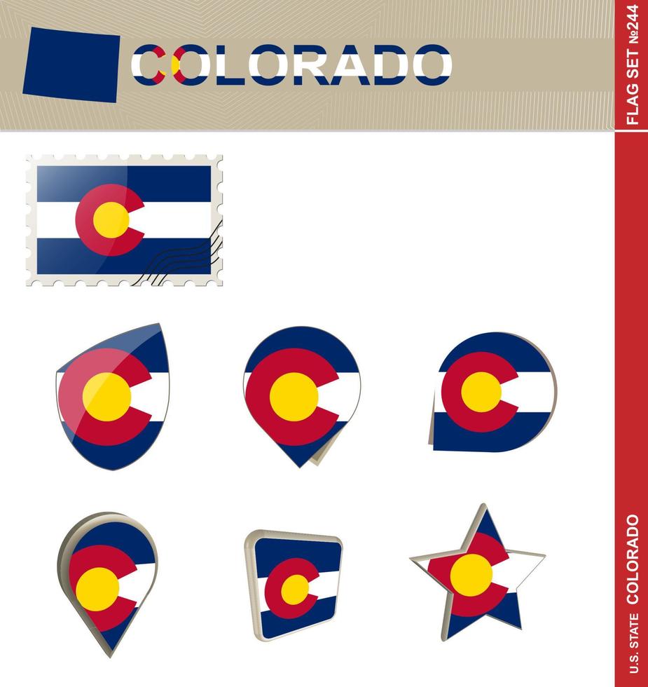 set di bandiere del colorado, set di bandiere vettore