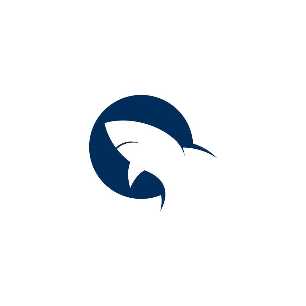 modello di illustrazione di progettazione logo icona squalo vettore
